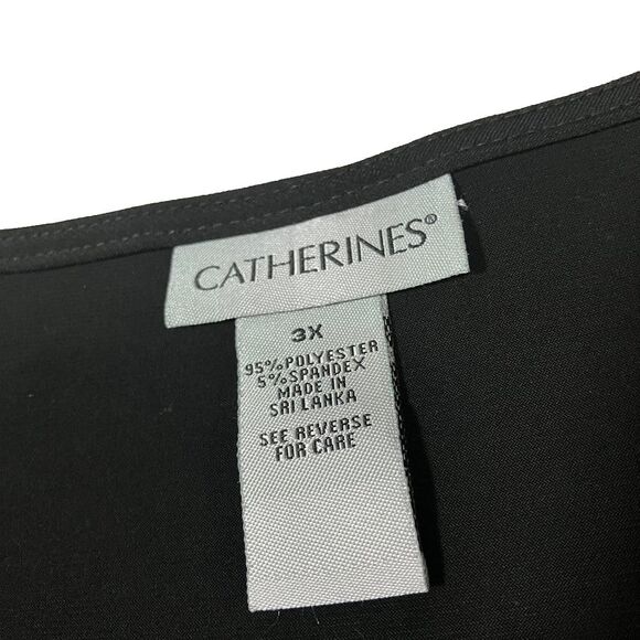 Catherine's Women's Solid Black Sleeveless Stretch Knit Midi Dress | Size 3X - Picture 4 of 7